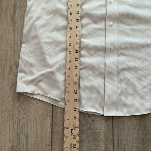 Roundtree & Yorke Gold Label Shirt Mens 22x31 Non Iron Ez Wash White Gold Button - Picture 3 of 6